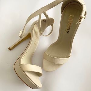 Nude platform heels
